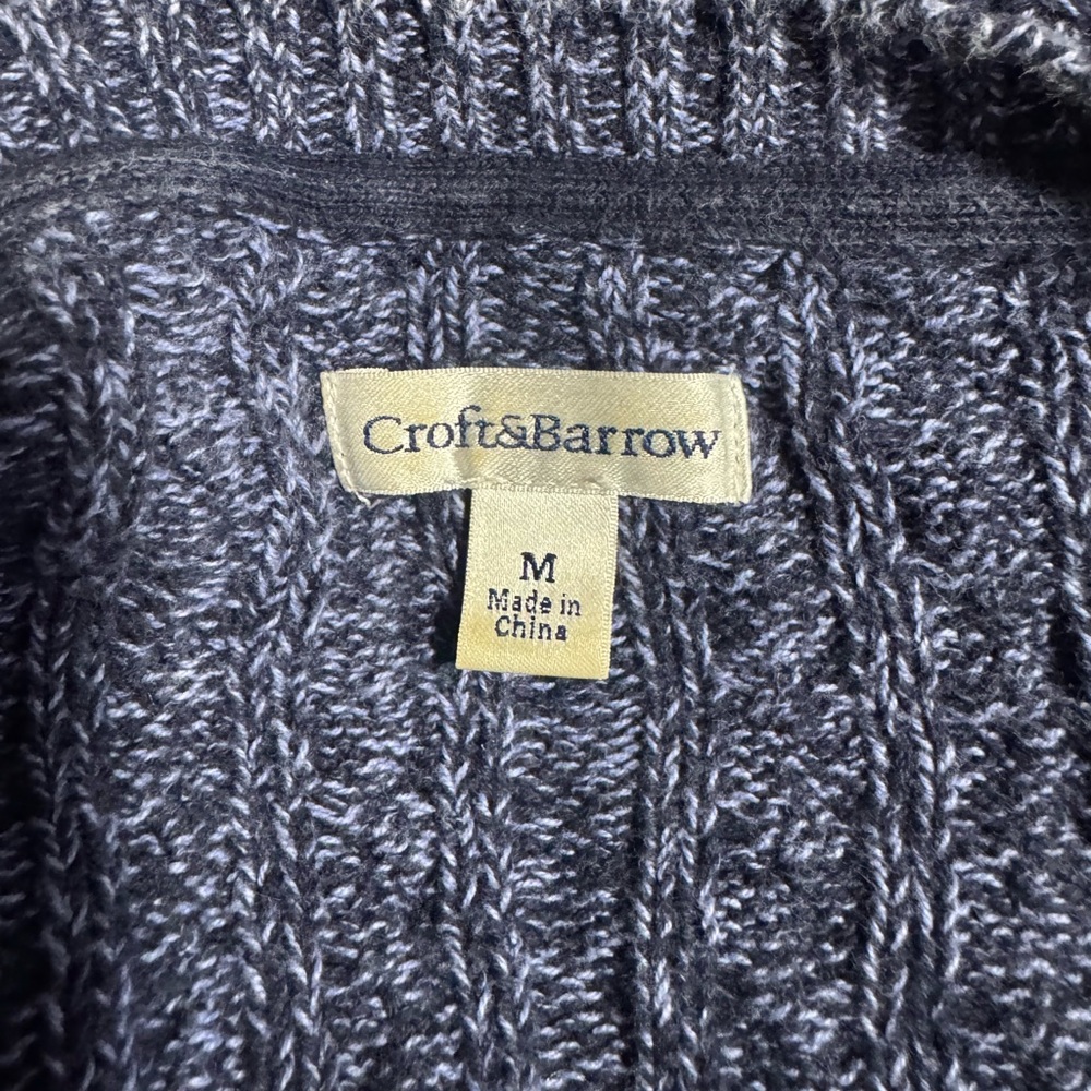 Croft & Barrow Cotton V-Neck Knit Blue Women's Sweater Size M - Picture 6 of 9